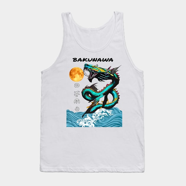 Sea Serpent Moon Eater Graphic Design Tank Top by RookTops